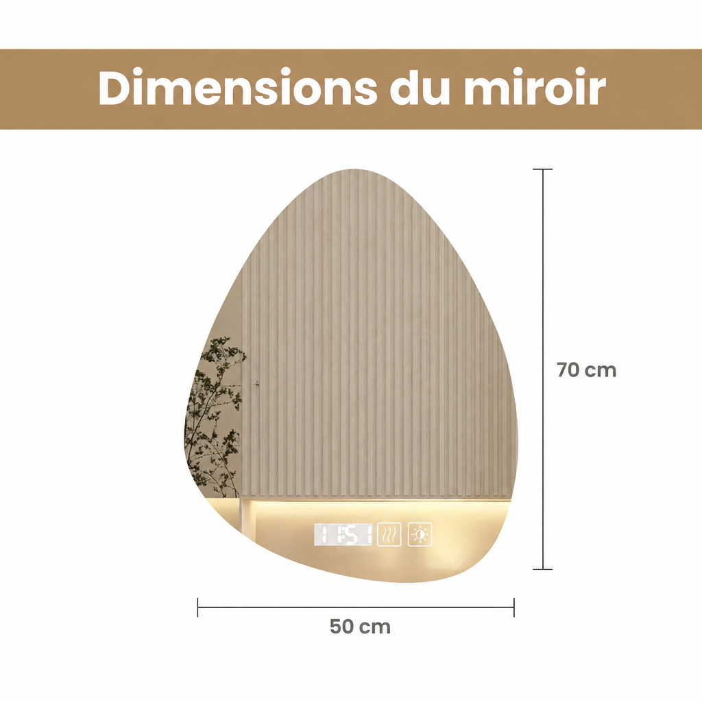 Dimensions du miroir en français